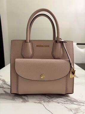 Michael Kors Dusty Pink Pebbled Leather Satchel